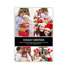 Personalised Grey Chocolate 5 Photo Peace Holiday Invitation Holiday Cards