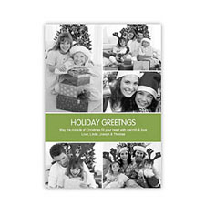 Personalised Green 5 Photo Peace Holiday Invitation Holiday Cards