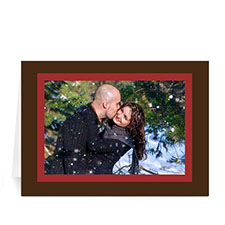 Custom Printed Warm Wishes  Red And Chocolate Greeting Card