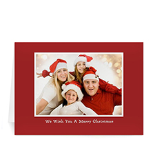 Custom Printed Red Christmas Greeting Card