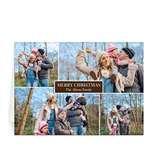 Custom Printed 4 Photo Collage Love Piece Joy  Chocolate Greeting Card