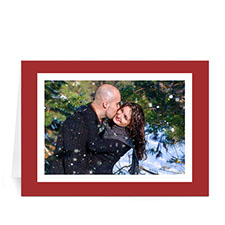 Custom Printed Warm Wishes  Red And White Greeting Card