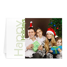 Custom Printed Green Happy Holidays Greeting Card