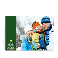 Custom Printed Green Snowflake Tree Greeting Card