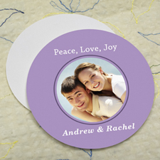 Lavender Personalised Photo Round Cardboard Coaster