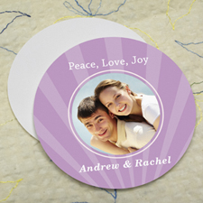 Lavender Sparkle Personalised Photo Round Cardboard Coaster