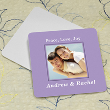 Lavender Personalised Photo Square Cardboard Coaster