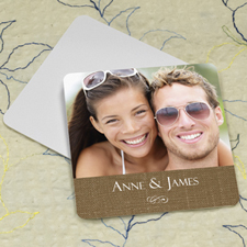 Natural Linen Personalised Photo Square Cardboard Coaster