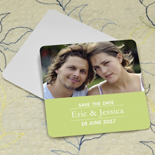 Lime Banner Personalised Photo Square Cardboard Coaster