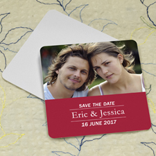 Red Banner Personalised Photo Square Cardboard Coaster