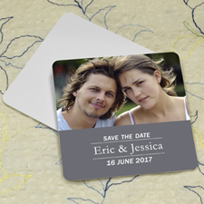 Grey Banner Personalised Photo Square Cardboard Coaster