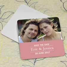 Pink Banner Personalised Photo Square Cardboard Coaster