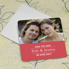 Strawberry Banner Personalised Photo Square Cardboard Coaster