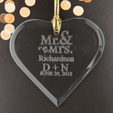 Mr. & Mrs. Personalised Engraved Glass Ornament