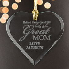 Great mum Personalised Engraved Glass Ornament