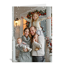 Custom Printed Christmas Picture In Portrait Greeting Card