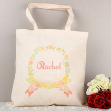 Red Floral Frame Personalised Tote For Wedding