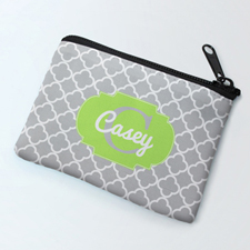 Grey Clover Lime Personalised Coin Purse