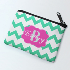 Mint Chevron Personalised Coin Purse