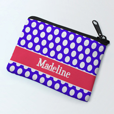 Plum Polka Dot Personalised Coin Purse