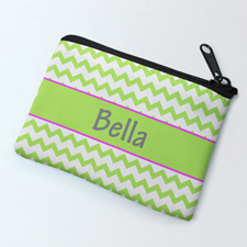 Lime Chevron Personalised Coin Purse