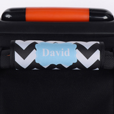 Black Chevron Aqua Personalised Luggage Handle Wrap