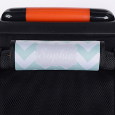 Mint Chevron Grey Personalised Luggage Handle Wrap