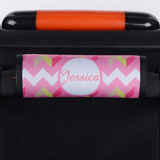 Cute Pink Chevron Personalised Luggage Handle Wrap