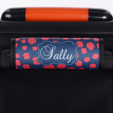 Red Navy Leopard Personalised Luggage Handle Wrap