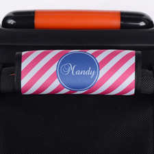 Pink Stripe Personalised Luggage Handle Wrap