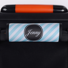 Peacock Stripe Personalised Luggage Handle Wrap