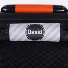Grey Stripe Personalised Luggage Handle Wrap