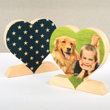 Star Wooden Personalised Photo Heart Decor