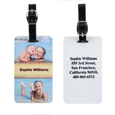 Two Collage Personalised Text Luggage Tag