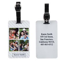 Stripe Four Collage Personalised Luggage Tag