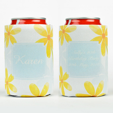Watercolour Daisies Personalised Can Cooler