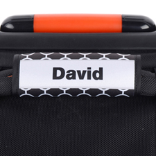 Black Circle Grey Frame Personalised Luggage Handle Wrap