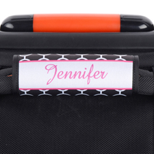 Black Circle Pink Frame Personalised Luggage Handle Wrap