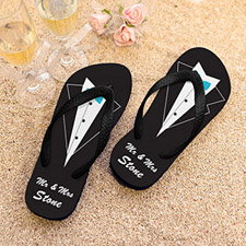 Mr. Personalised Wedding Flip Flops, Men Medium