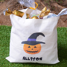 Witch Pumpkin Personalised Trick Or Treat Bag