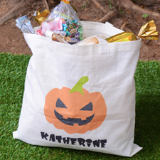 Pumpkin Personalised Trick Or Treat Bag