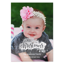 Merry Christmas Snowflake Silver Foil Card