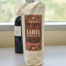 Custom Imprint Full Colour Cotton Wine Bag