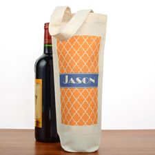 Moroccan Personalised Cotton Wine Tote Bag