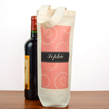 Swirl Personalised Cotton Wine Tote Bag