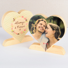 Always and Forever Dot Wooden Photo Heart