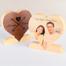 Always and Forever Wooden Photo Heart