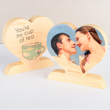 You’re My Cup Of Tea Wooden Photo Heart