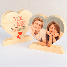 You and Me Awesome Wooden Photo Heart