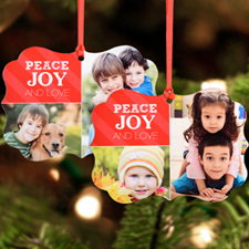 Peace Joy And Love Personalised Metal Ornament